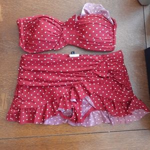 Red polka dot bikini